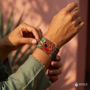 Mexican hand made bracelet  one of a kind  s-med -lg size 6X2.0 IN